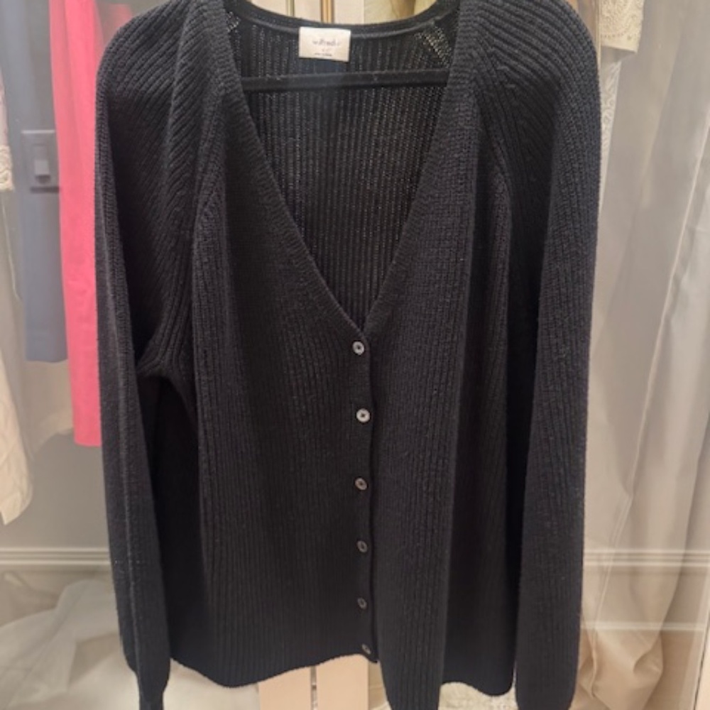 Aritzia Wilfred Small Black Lightweight Cardigan, Size S